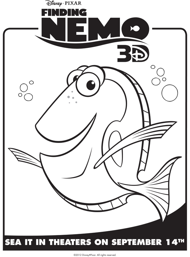Plansa de colorat cu Finding Nemo 43 38